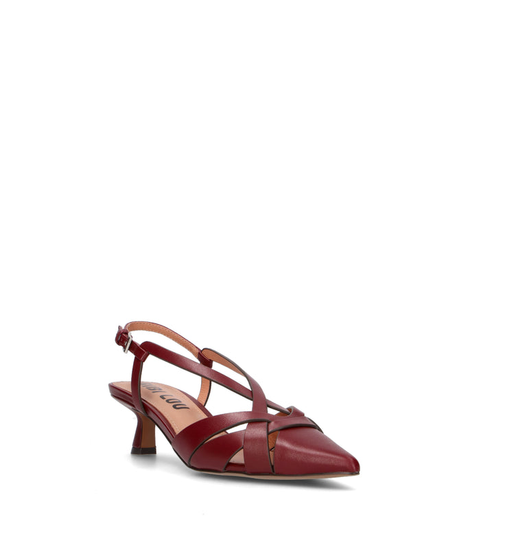 BIBI LOU Slingback donna burgundy in pelle