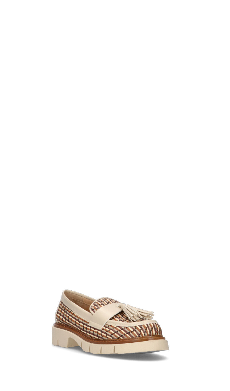 REBECCA VAN DIK Mocassino donna beige/crema
