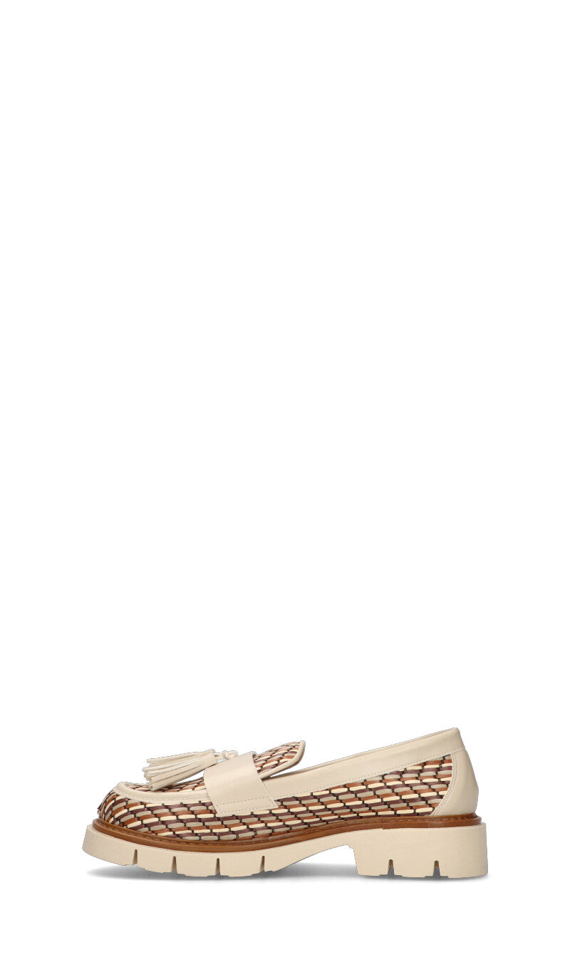 REBECCA VAN DIK Mocassino donna beige/crema