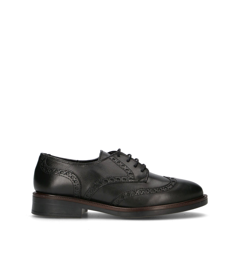 VARIOPINTO Stringata donna nera in pelle