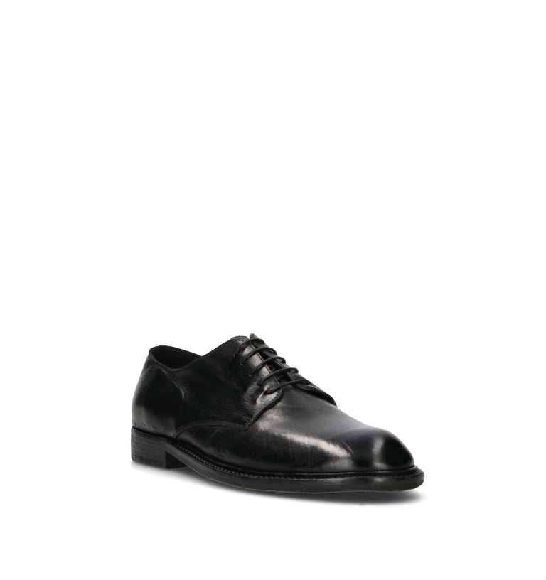 MOMA Stringata uomo nera in pelle