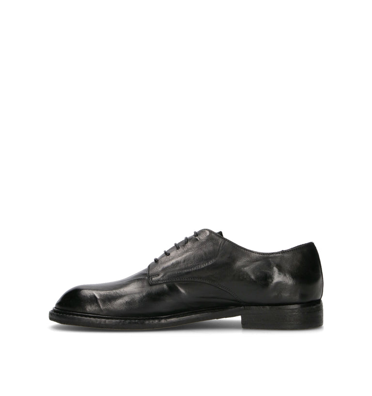 MOMA Stringata uomo nera in pelle