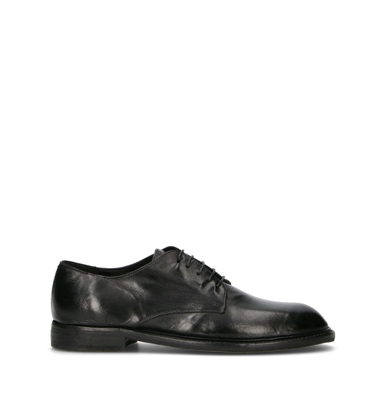 MOMA Stringata uomo nera in pelle