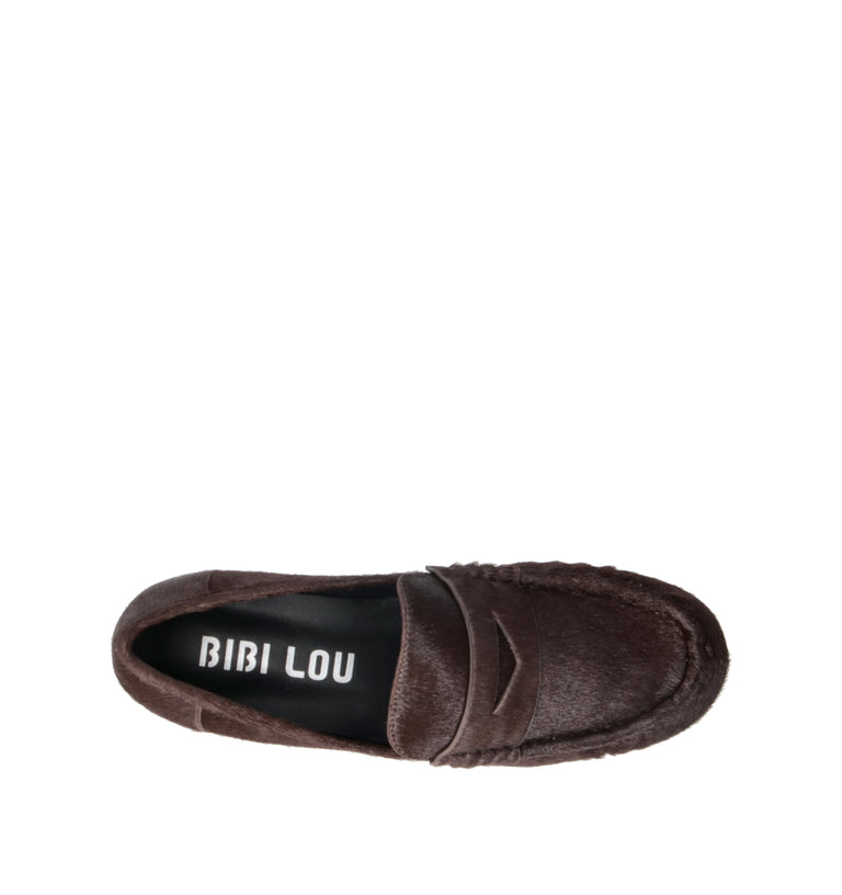 BIBI LOU Mocassino donna marrone in cavallino