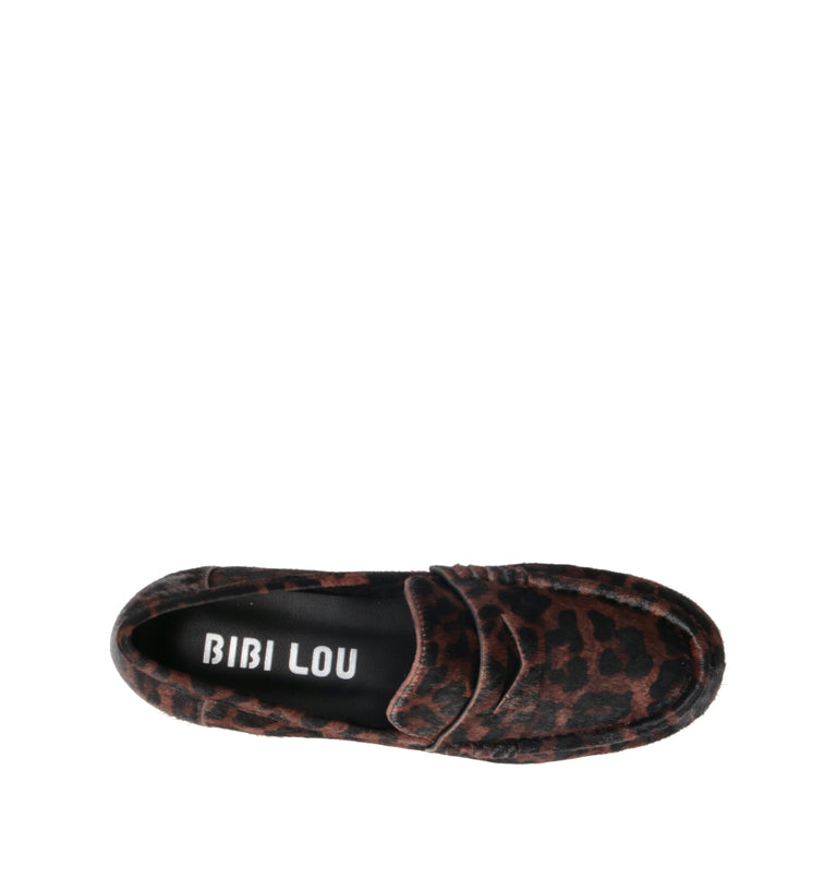 BIBI LOU Mocassino donna leopardato in cavallino