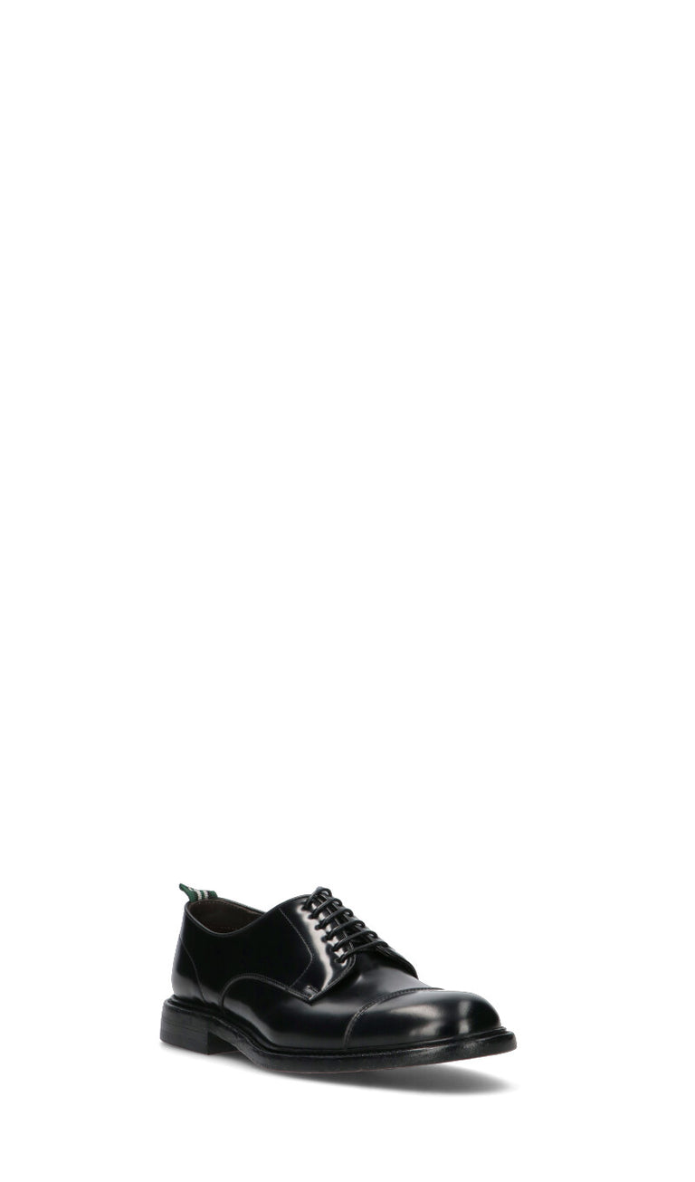 GREEN GEORGE Stringata uomo nera in pelle