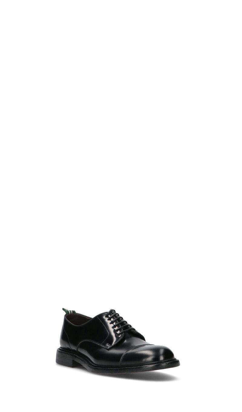 GREEN GEORGE Stringata uomo nera in pelle