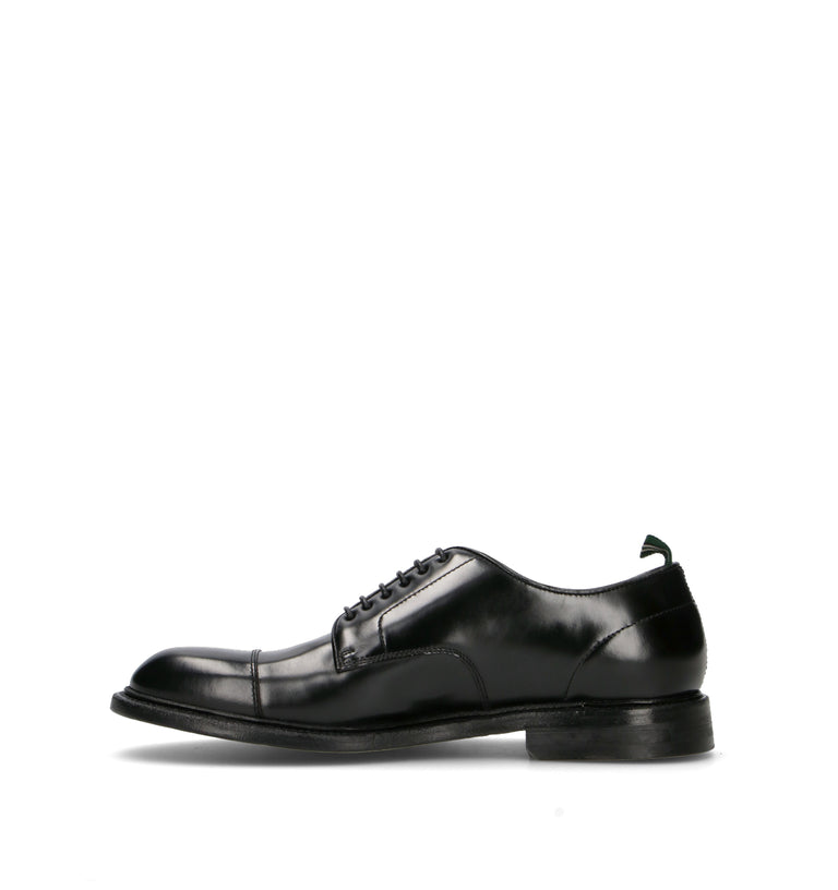 GREEN GEORGE Stringata uomo nera in pelle