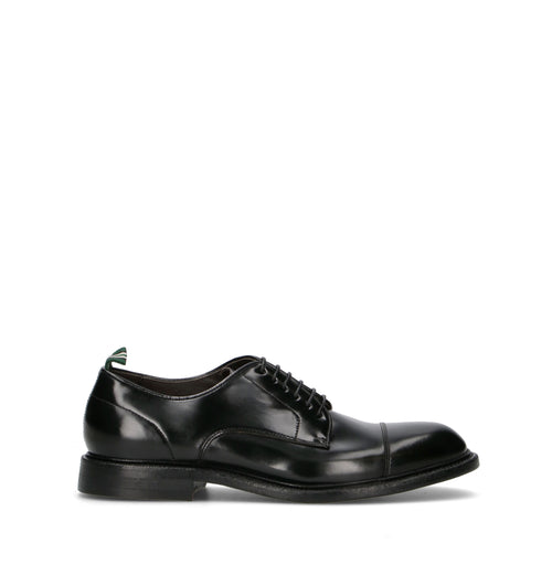 GREEN GEORGE Stringata uomo nera in pelle