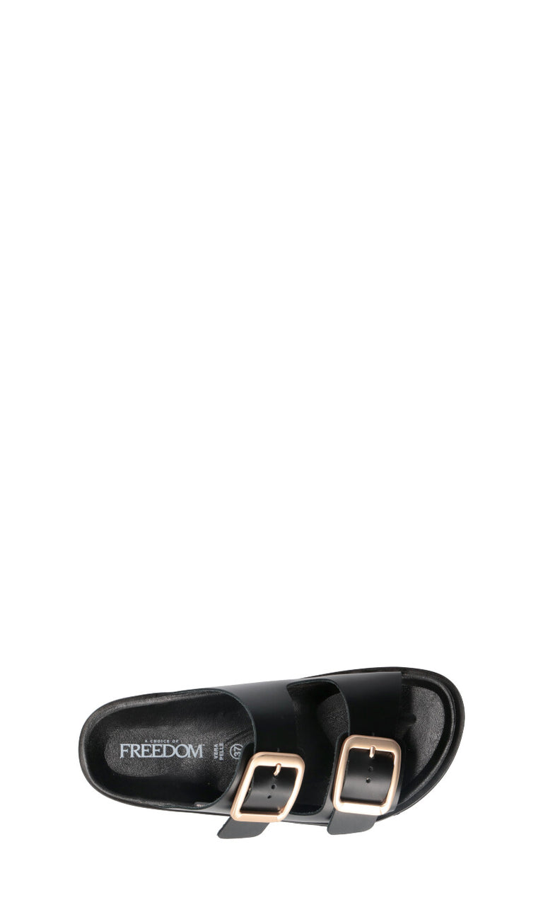 FREEDOM Ciabatta donna nera in pelle
