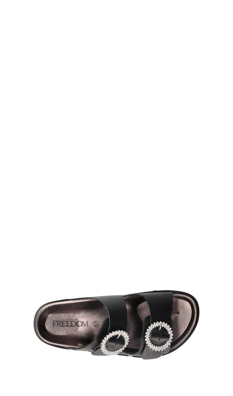 FREEDOM Ciabatta donna nera in pelle
