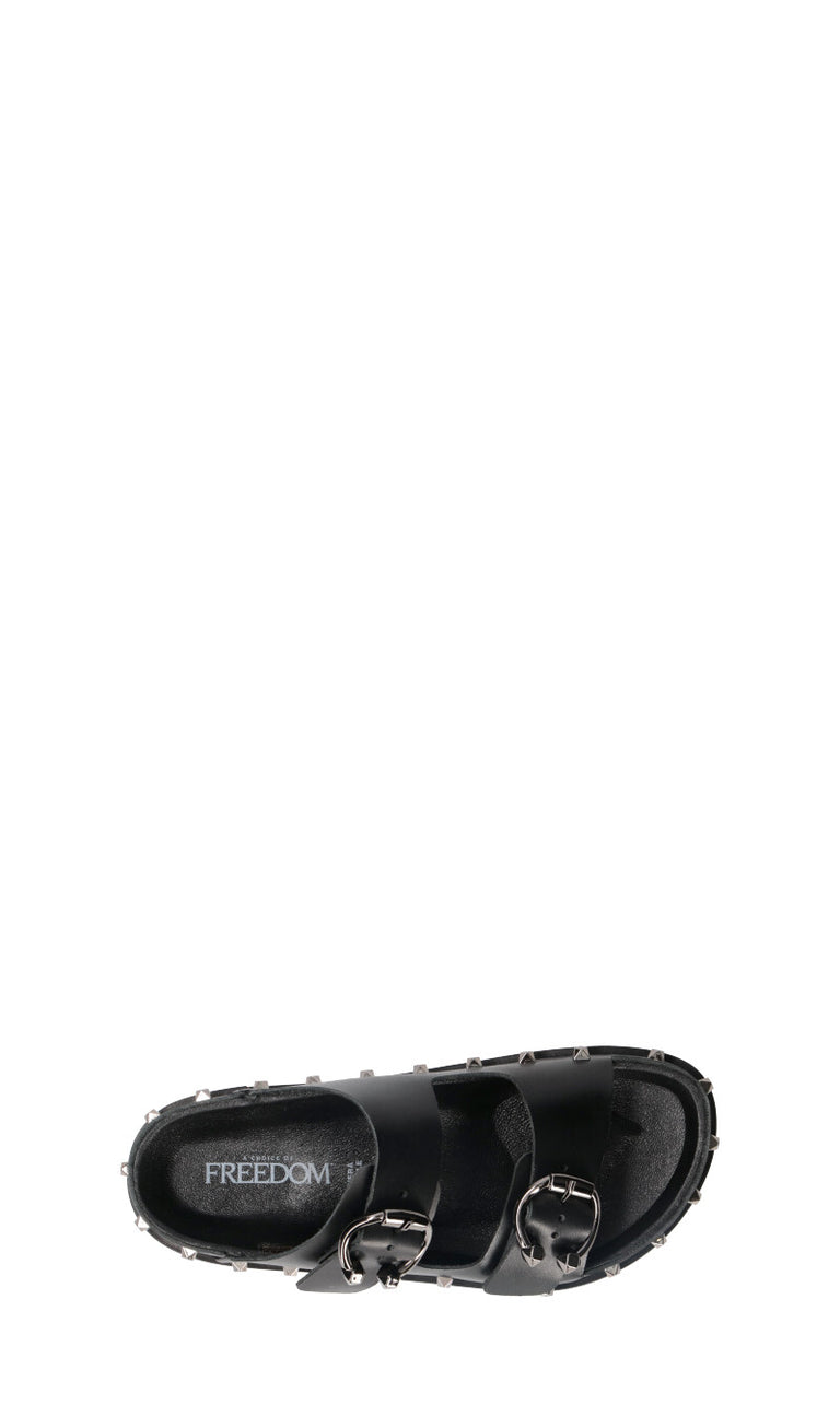 FREEDOM Ciabatta donna nera in pelle
