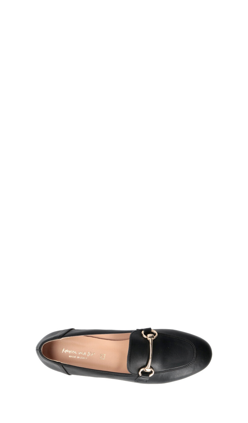 REBECCA VAN DIK Mocassino donna nero in pelle