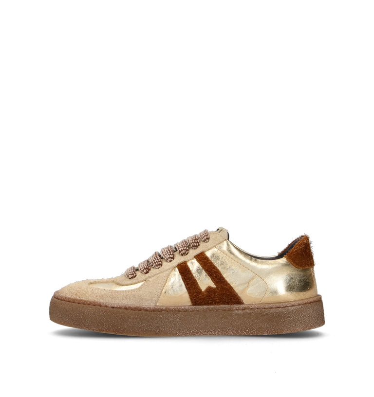 MOMA Sneaker donna oro in pelle