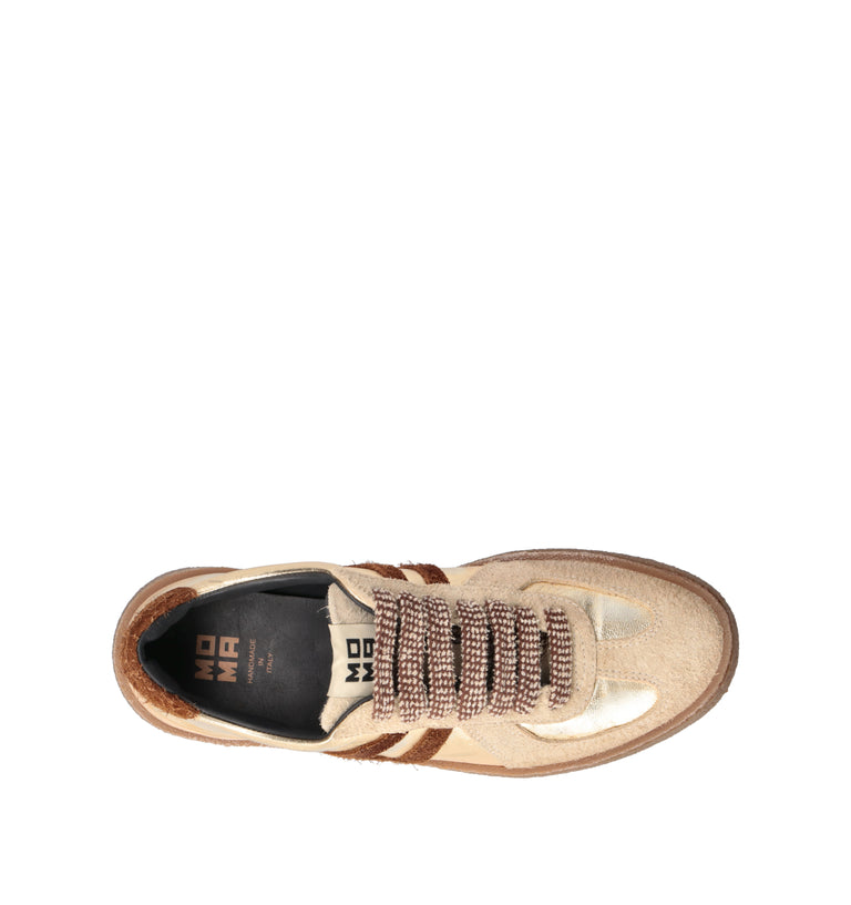 MOMA Sneaker donna oro in pelle