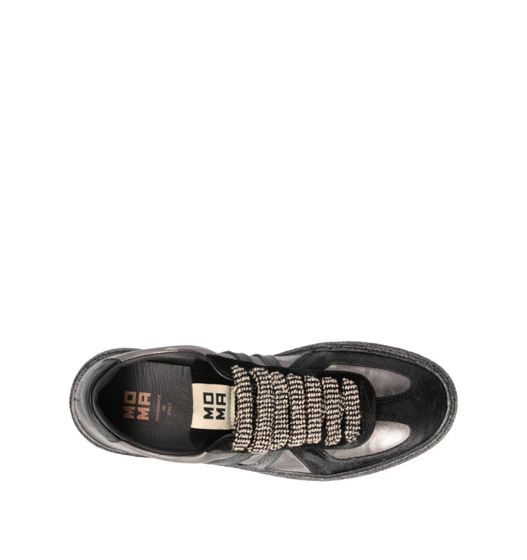 MOMA Sneaker donna nera in pelle