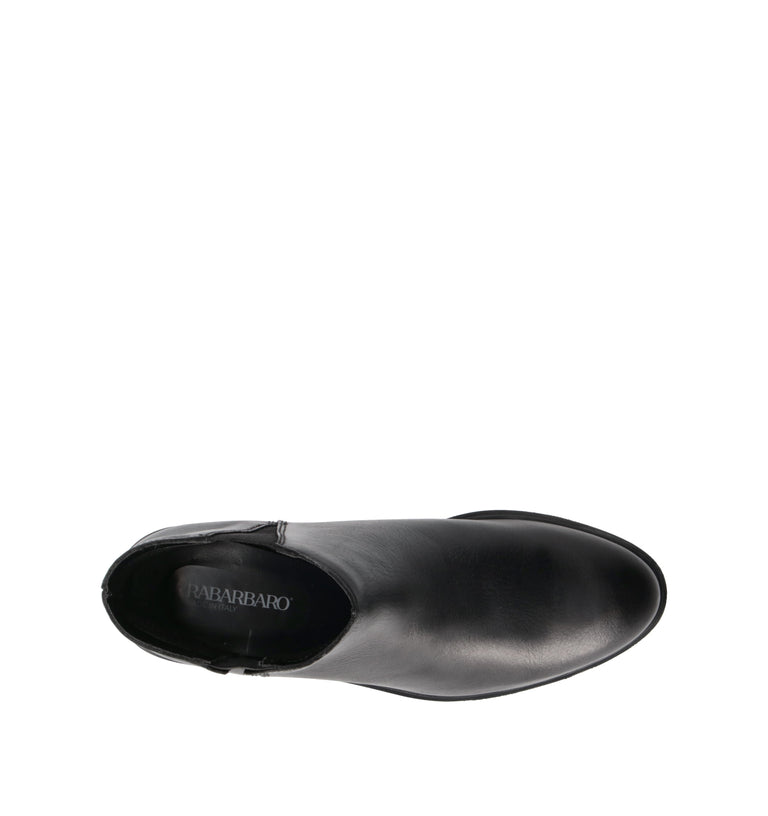 RABARBARO Tronchetto donna nero in pelle