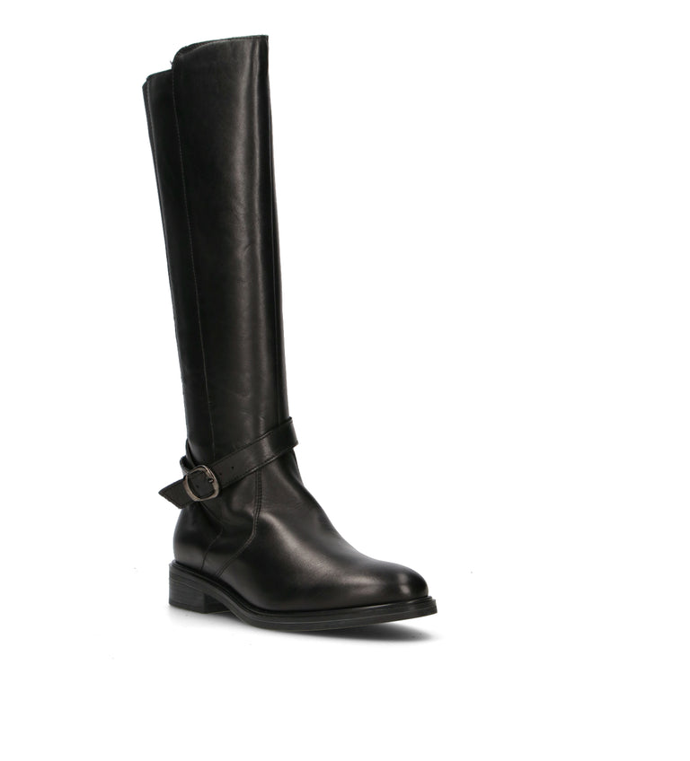 RABARBARO Stivale donna nero in pelle