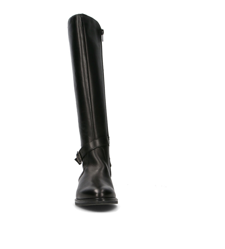 RABARBARO Stivale donna nero in pelle