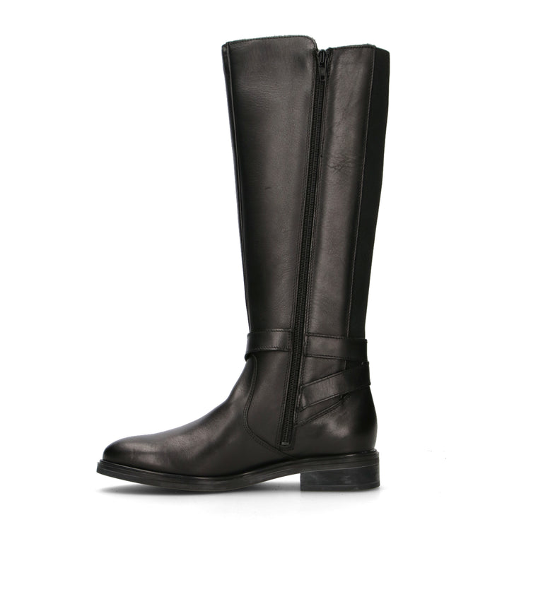 RABARBARO Stivale donna nero in pelle