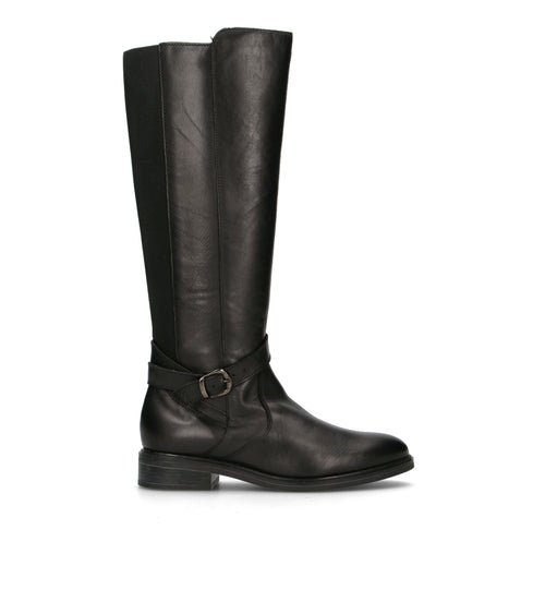 RABARBARO Stivale donna nero in pelle