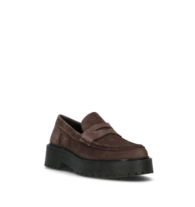 RIZZOLI Mocassino donna fumo in suede