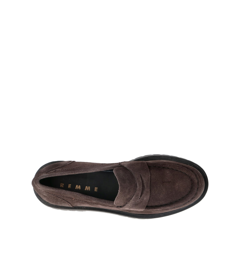 RIZZOLI Mocassino donna fumo in suede