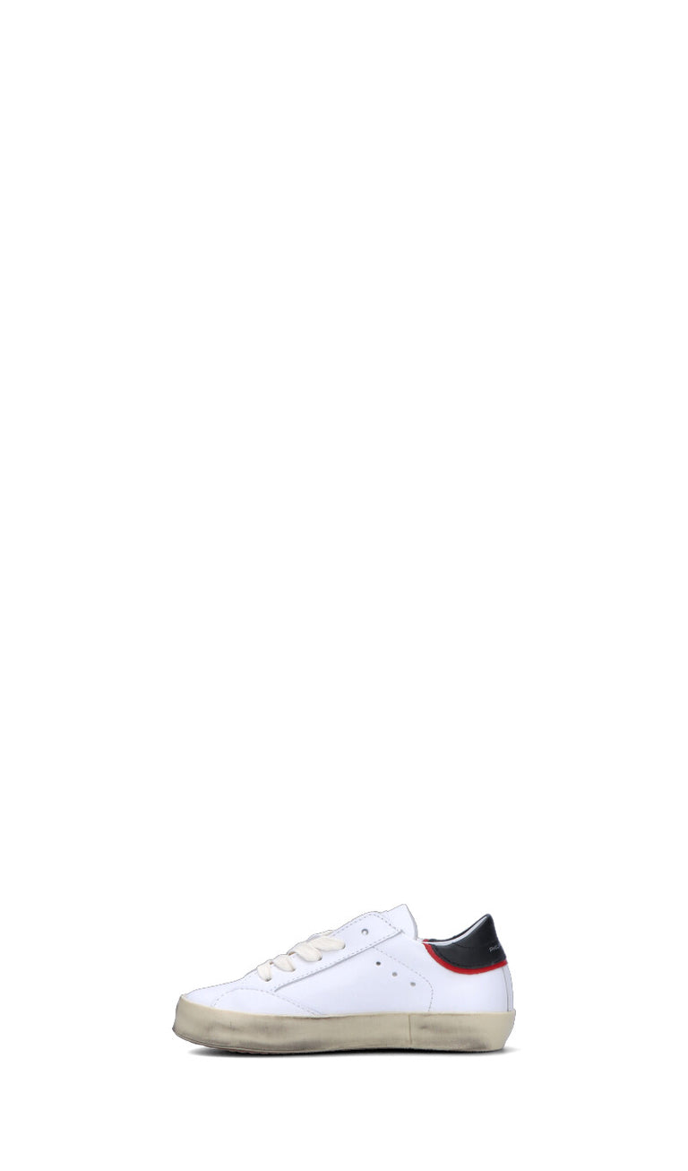 PHILIPPE MODEL Sneaker bimbo bianca/rossa in pelle