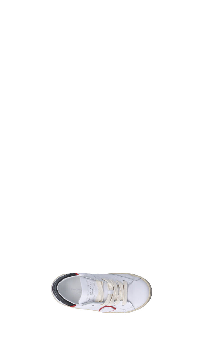 PHILIPPE MODEL Sneaker bimbo bianca/rossa in pelle