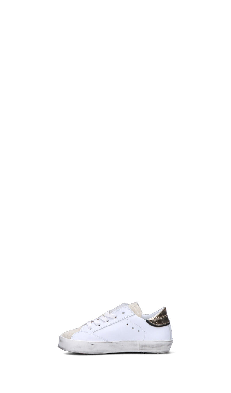 PHILIPPE MODEL Sneaker bimbo bianca/oro in pelle