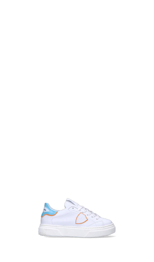 PHILIPPE MODEL Sneaker bimbo bianca/azzurra in pelle