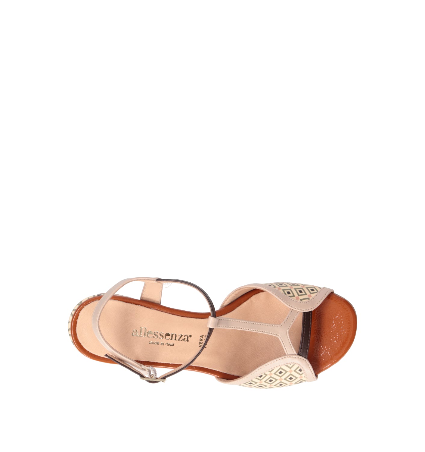 ALLESSENZA Sandalo donna panna/marrone
