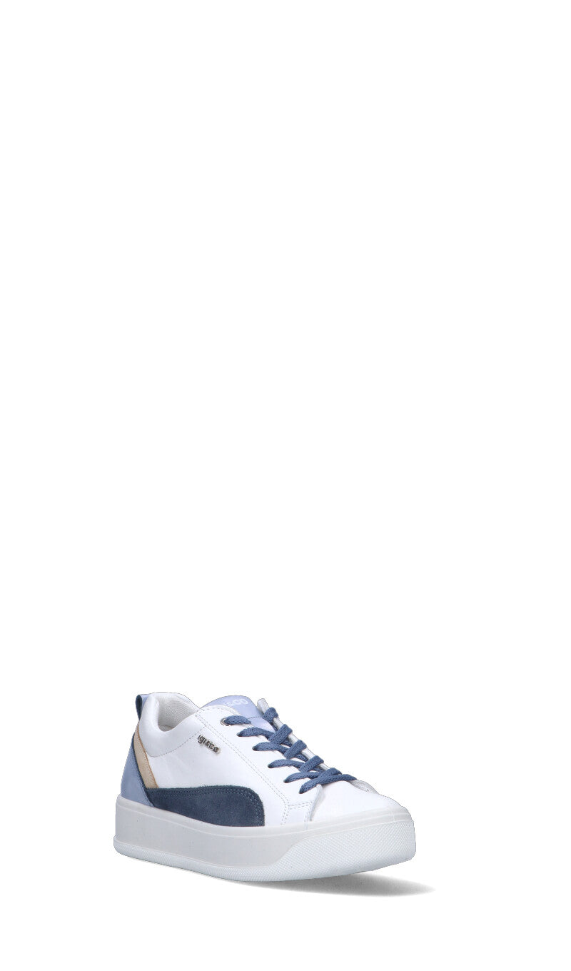 IGI&CO Sneaker donna bianca/blu in pelle