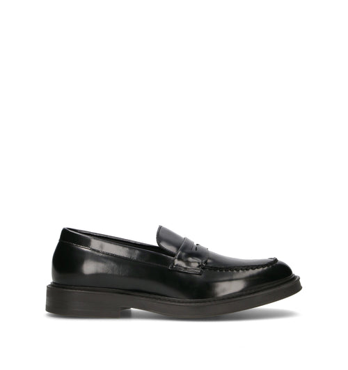 HUNDRED 100 Mocassino uomo nero in pelle