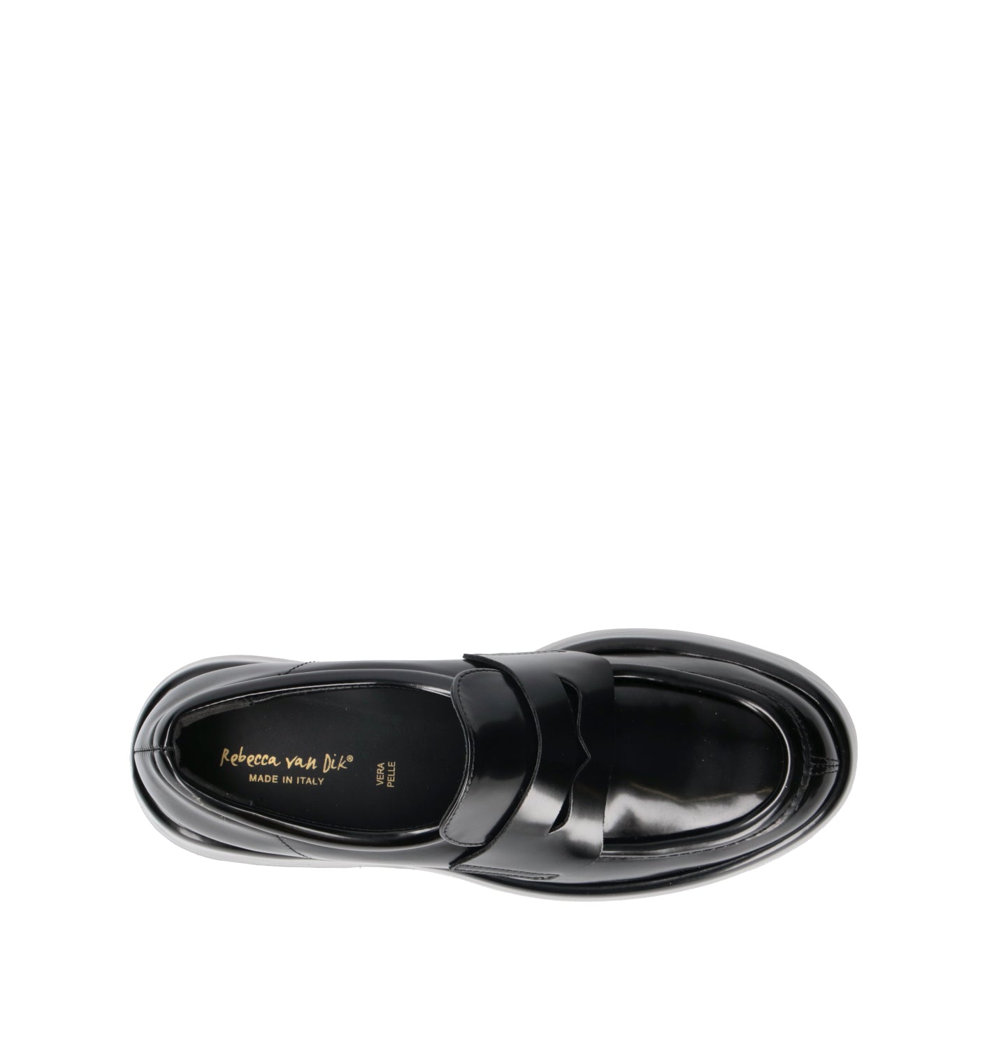 REBECCA VAN DIK Mocassino donna nero in pelle