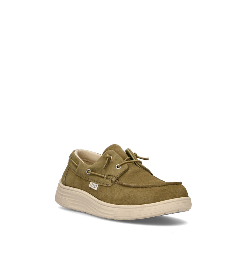 LIU JO Scarpa barca uomo oliva in suede