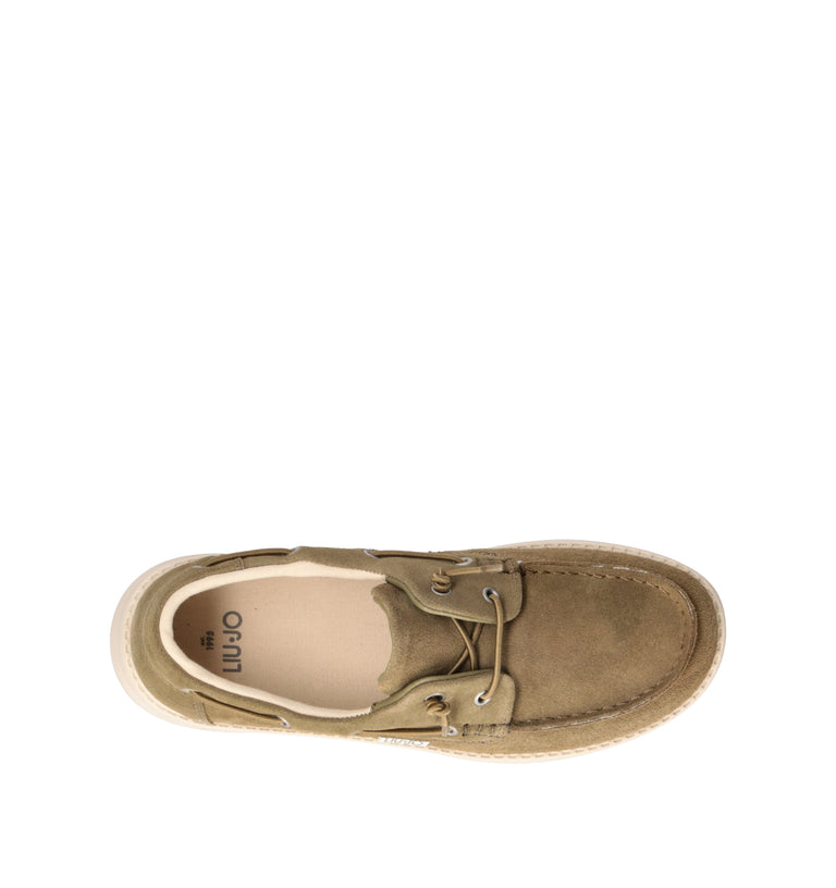 LIU JO Scarpa barca uomo oliva in suede