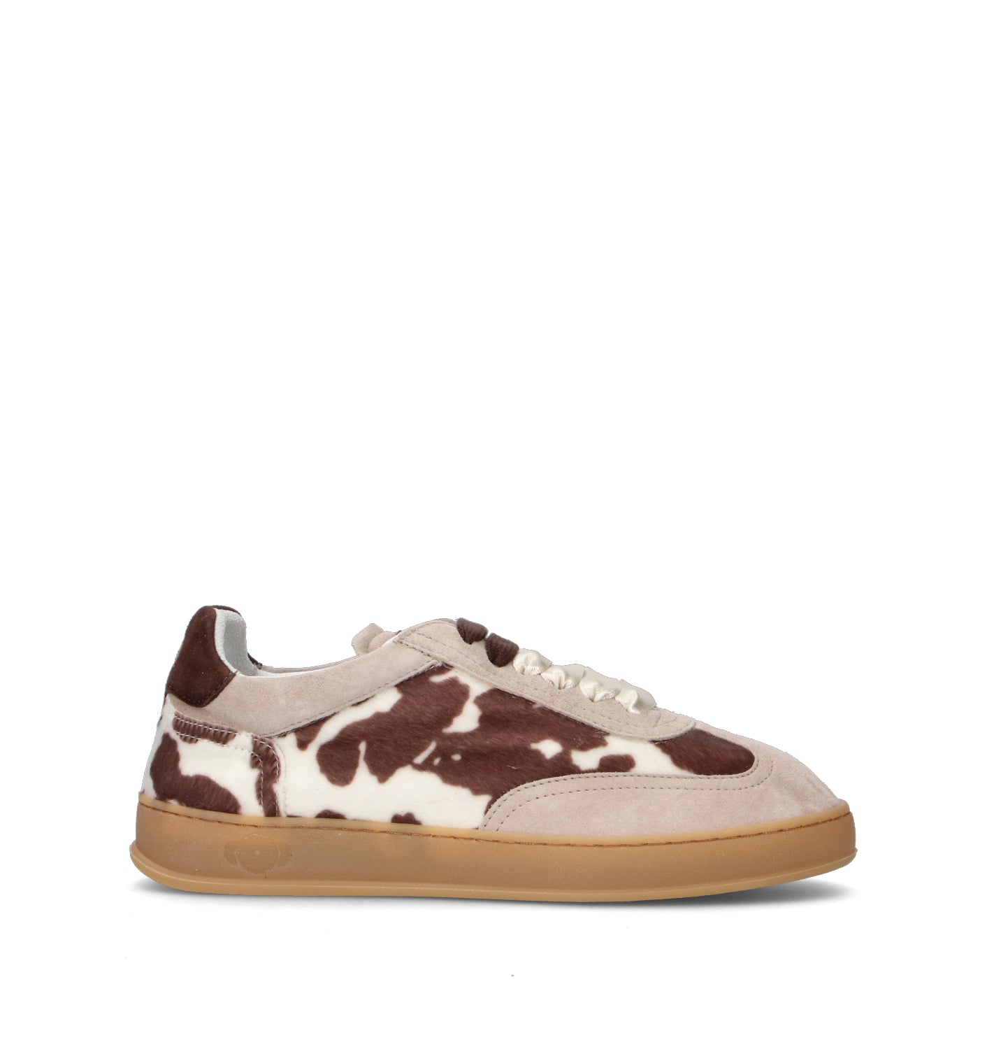 SOLDINI 80 Sneaker donna bianca/marrone in cavallino
