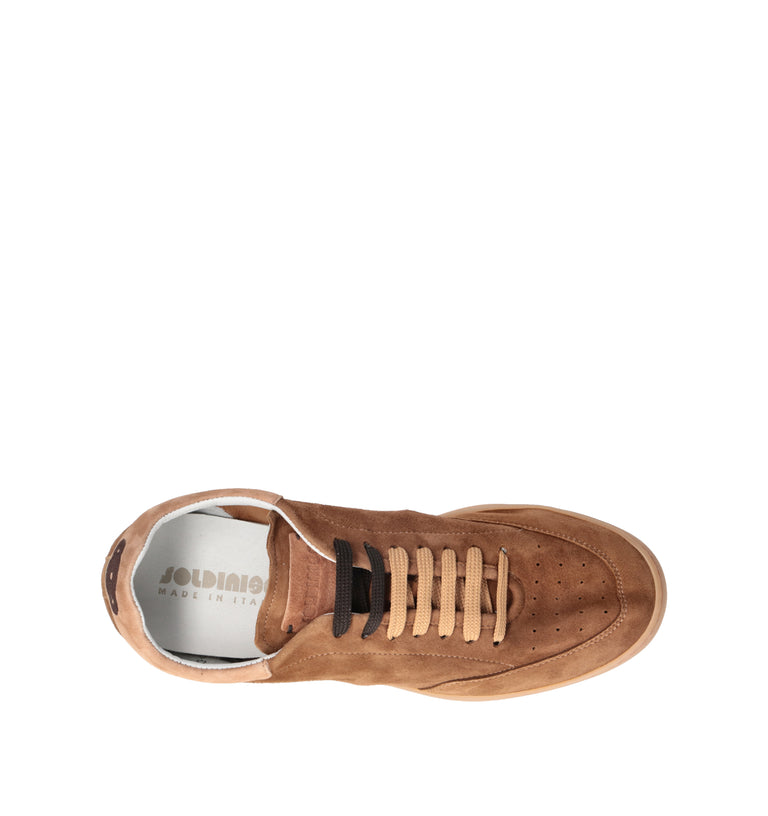 SOLDINI 80 Sneaker uomo marrone in suede
