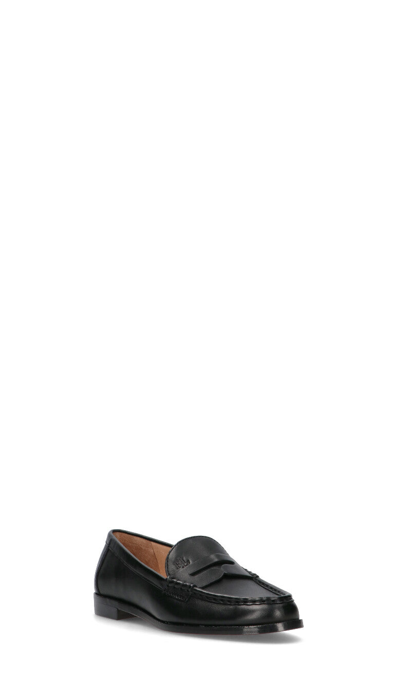 RALPH LAUREN Mocassino donna nero in pelle