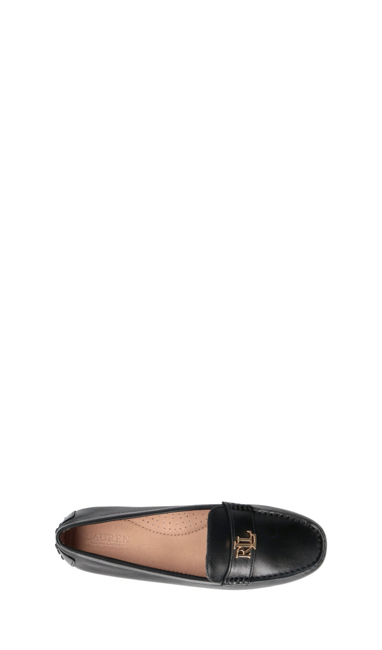 RALPH LAUREN Mocassino donna nera in pelle