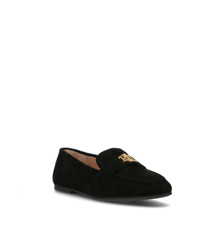 RALPH LAUREN Mocassino donna nero in suede