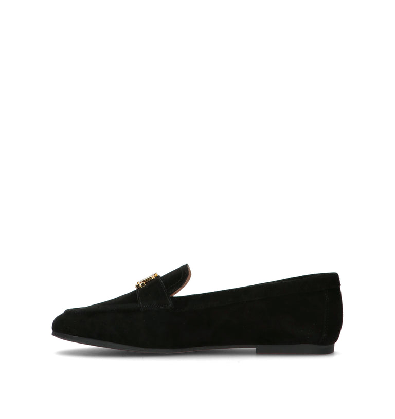 RALPH LAUREN Mocassino donna nero in suede