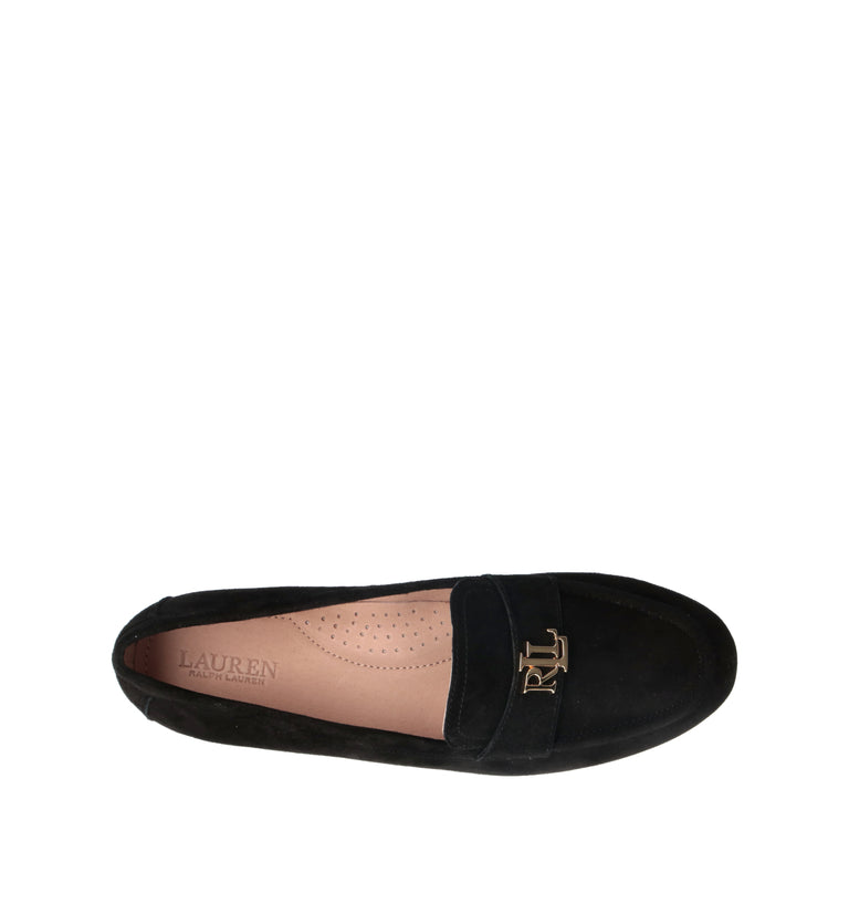 RALPH LAUREN Mocassino donna nero in suede