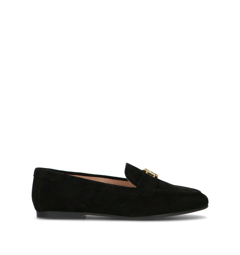 RALPH LAUREN Mocassino donna nero in suede
