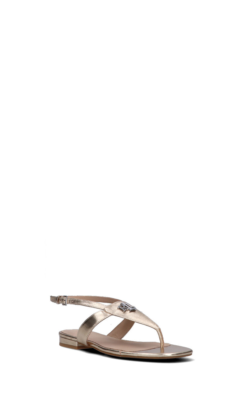 RALPH LAUREN Sandalo donna oro in pelle