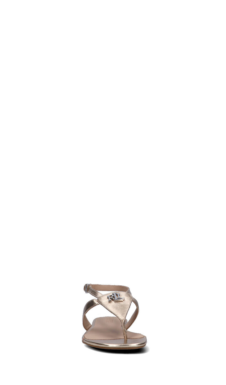 RALPH LAUREN Sandalo donna oro in pelle