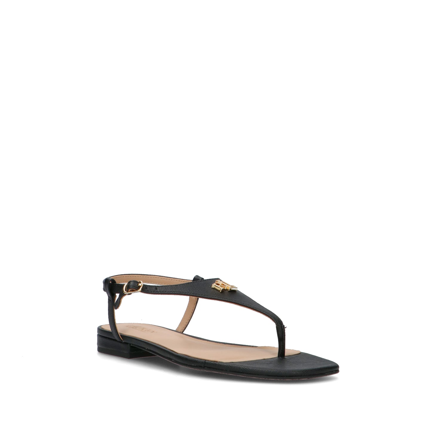 RALPH LAUREN Sandalo donna nero in pelle