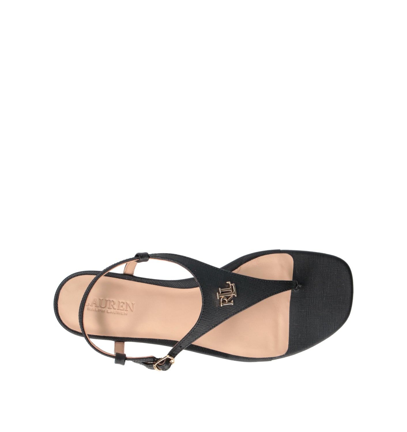 RALPH LAUREN Sandalo donna nero in pelle