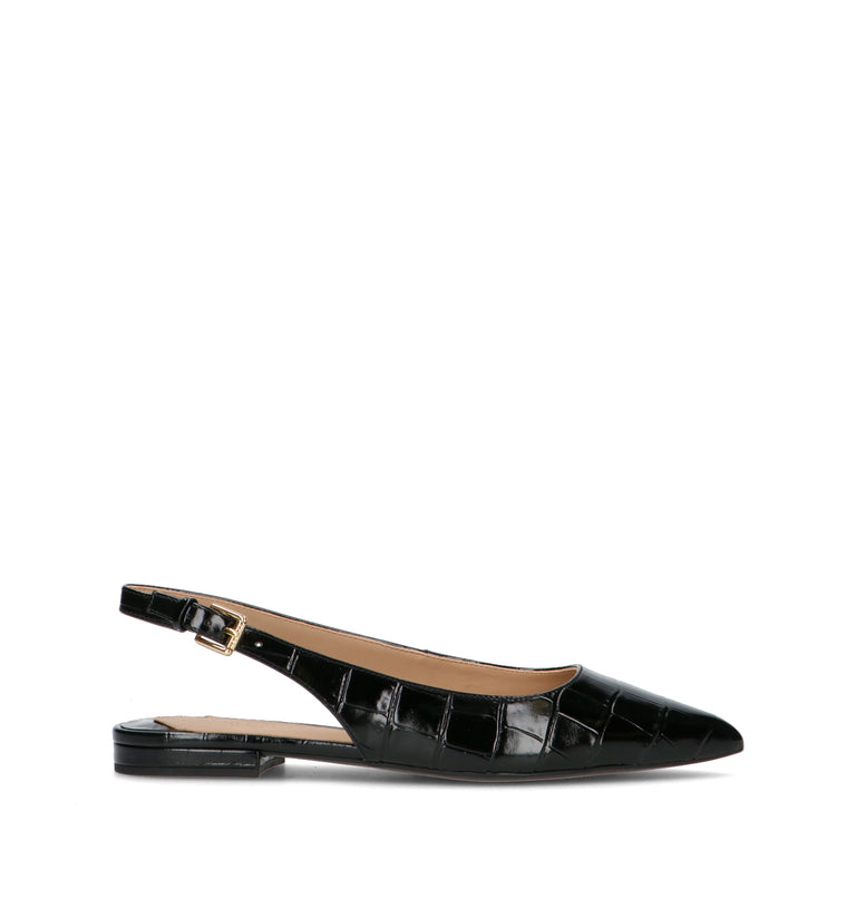 RALPH LAUREN Slingback donna nera in pelle